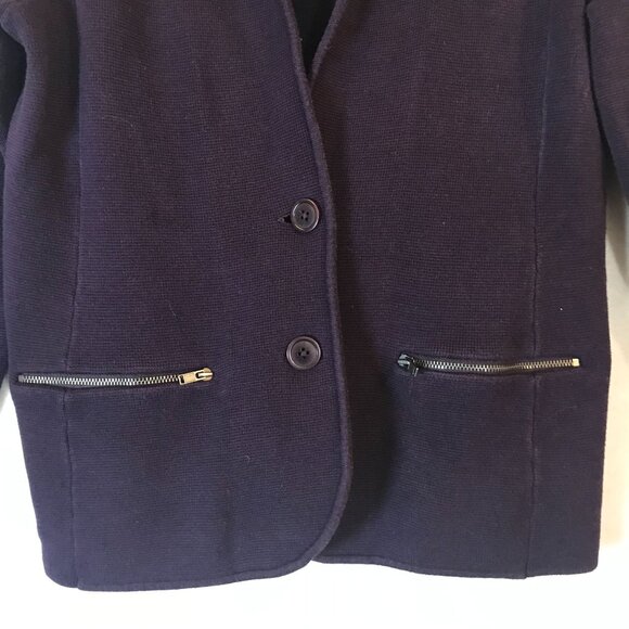 Talbots Cardigan Jacket Plum Purple Thick Jersey Womens M - Picture 5 of 9